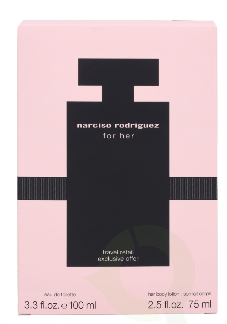 Narciso Rodriguez For Her Giftset 175 ml, Edt Spray 100ml/Body Lotion 75ml/Travel Retail