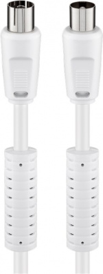 Goobay Antennekabel met ferriet (80 dB), dubbel afgeschermd coax-stekker > coax-contrastekker (volledig afgeschermd), 1.5 m