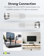 Goobay SAT-antennekabel (80 dB), dubbel afgeschermd F-stekker > F-stekker (volledig afgeschermd), 5 m