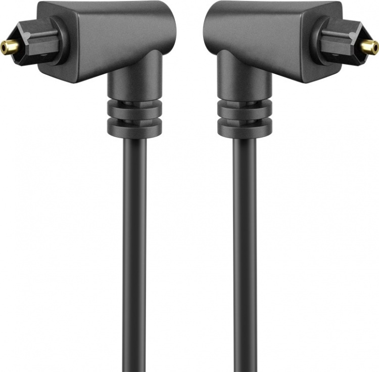 Goobay TOSLINK kabel 2-voudig haaks en draaibaar 90° TOSLINK stekker > 90° TOSLINK stekker, 1 m