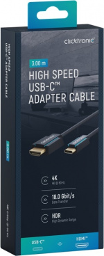 ClickTronic Adapterkabel från USB-C™ till HDMI™ Premiumkabel | USB-C™-kontakt HDMI™-kontakt | 3,0 m | 4K @ 60 Hz