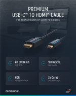 ClickTronic Adapterkabel från USB-C™ till HDMI™ Premiumkabel | USB-C™-kontakt HDMI™-kontakt | 3,0 m | 4K @ 60 Hz