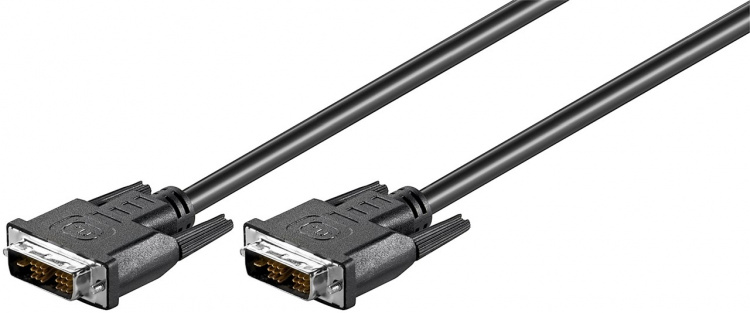 Goobay DVI-D Full HD kabel Single Link, vernikkeld DVI-D-stekker Single-Link (18+1 pinnen) > DVI-D-stekker Single-Link (18+1 pinnen), 2 m