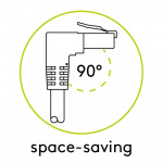 Goobay CAT 6 netwerkkabel 1x 90° haaks, U/UTP, zwart met koper beklede aluminium geleider (CCA), vergrendelingsbescherming aan de bovenkant, 10 m