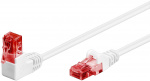 Goobay CAT 6 netwerkkabel 1x 90° haaks, U/UTP, wit met koper beklede aluminium geleider (CCA), vergrendelingsbescherming aan de bovenkant, 2 m