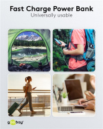 Goobay Snellaad Powerbank 10.000 mAh (USB-C™ PD, QC 3.0) Krachtige powerbank met statusweergave, compatibel met Quick Charge