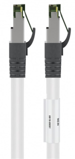 Goobay CAT 8.1 Patchkabel, S/FTP (PiMF), wit 99,9% zuurstofvrije koperen geleider (OFC), AWG 24, halogeenvrije kabelmantel (LSZH), 0.25 m