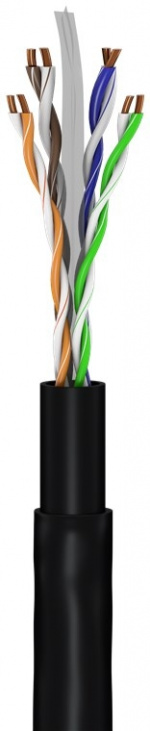 Goobay CAT 6 netwerkkabel voor buitengebruik, U/UTP, zwart koperen geleider (CU), dubbele buitenmantel (PE), 10 m