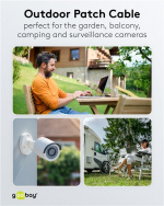 Goobay CAT 6 netwerkkabel voor buitengebruik, U/UTP, zwart koperen geleider (CU), dubbele buitenmantel (PE), 50 m