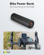 Goobay Bike powerbank 5.0 (5.000 mAh) kleine, dunne en handige bar powerbank met een capaciteit van 5.000 mAh voor montage op de fiets