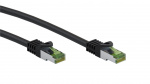 Goobay RJ45 netwerkkabel met CAT 8.1 S/FTP ruwe kabel, AWG 26, zwart koperen geleider, LSZH halogeenvrije kabelmantel, RJ45-connector (CAT 6A), 10 m