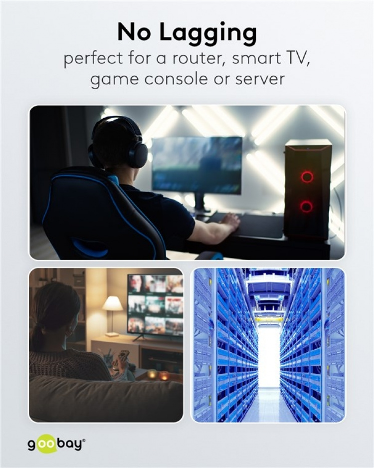 Goobay RJ45 netwerkkabel met CAT 8.1 S/FTP ruwe kabel, AWG 26, zwart koperen geleider, LSZH halogeenvrije kabelmantel, RJ45-connector (CAT 6A), 20 m Goobay RJ45 netwerkkabel met CAT 8.1 S/FTP ruwe kabel, AWG 26, zwart koperen geleider, LSZH halogeenvrije kabelmantel, RJ45-connector (CAT 6A), 20 m