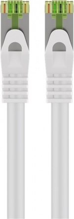 Goobay RJ45 netwerkkabel met CAT 8.1 S/FTP ruwe kabel, AWG 26, wit koperen geleider, LSZH halogeenvrije kabelmantel, RJ45-connector (CAT 6A), 10 m