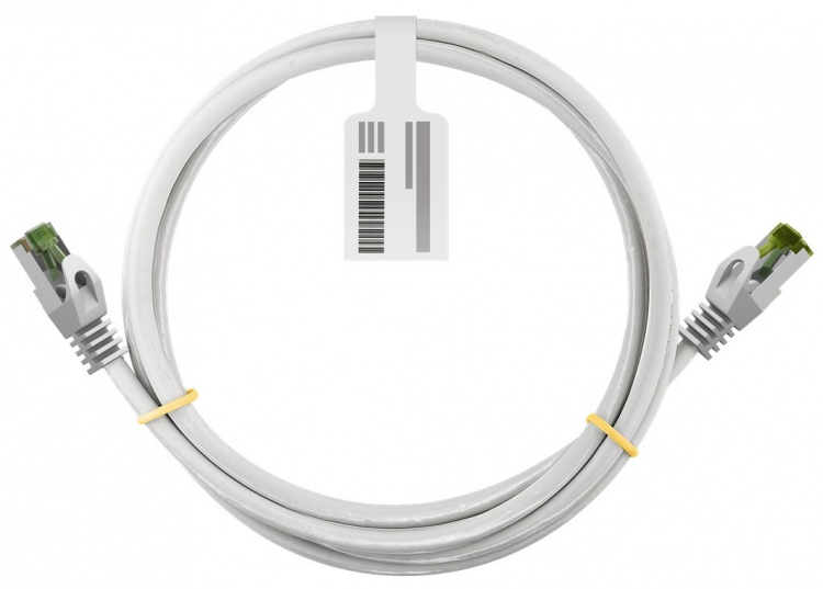 Goobay RJ45 netwerkkabel met CAT 8.1 S/FTP ruwe kabel, AWG 26, wit koperen geleider, LSZH halogeenvrije kabelmantel, RJ45-connector (CAT 6A), 15 m