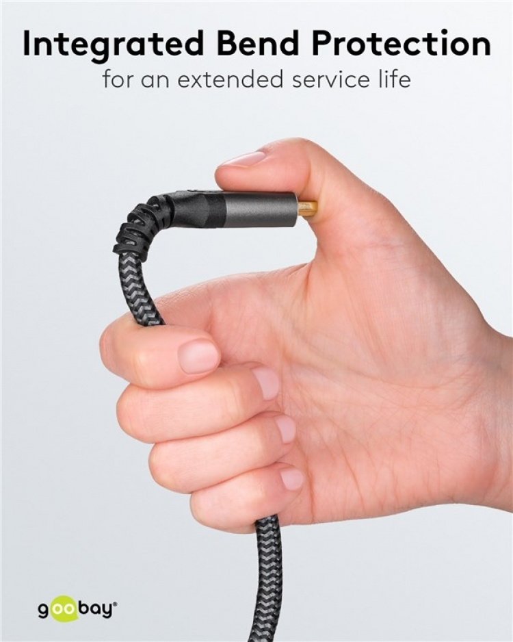 Goobay High Speed HDMI™-kabel met Ethernet, 3 m, Sharkskin Grey HDMI ™-connector (Type A) > HDMI ™-connector (Type A) Goobay High Speed HDMI™-kabel met Ethernet, 3 m, Sharkskin Grey HDMI ™-connector (Type A) > HDMI ™-connector (Type A)