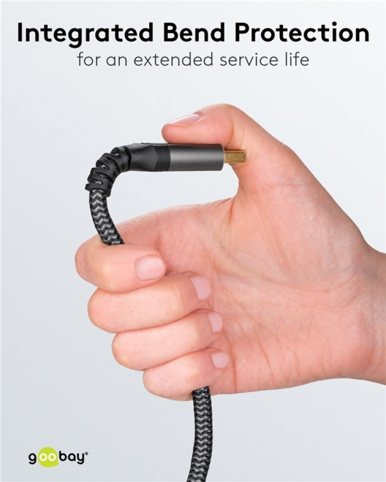 Goobay DisplayPort™ naar HDMI™ kabel, 2 m, Sharkskin Grey DisplayPort™-connector > HDMI ™-connector (Type A)