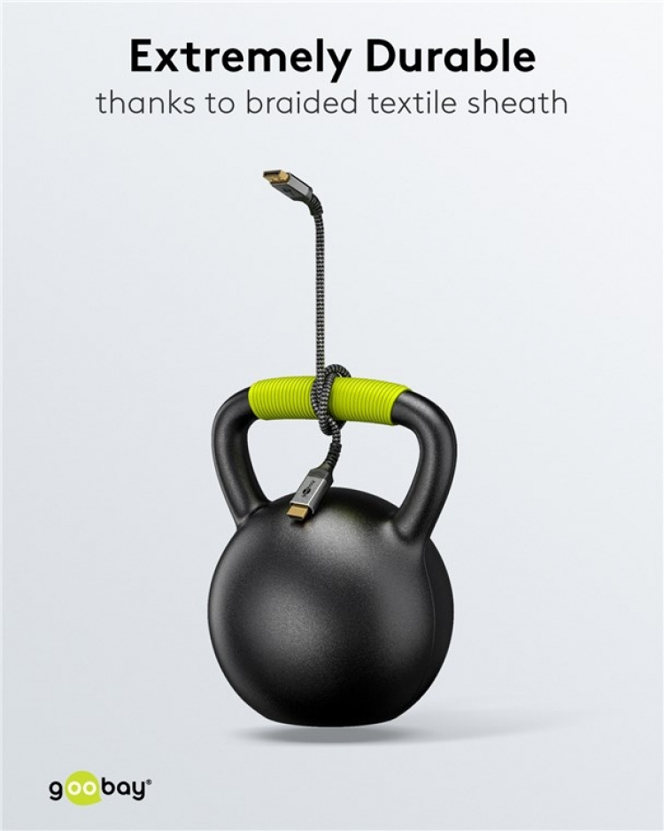 Goobay DisplayPort™ naar HDMI™ kabel, 5 m, Sharkskin Grey DisplayPort™-connector > HDMI ™-connector (Type A) Goobay DisplayPort™ naar HDMI™ kabel, 5 m, Sharkskin Grey DisplayPort™-connector > HDMI ™-connector (Type A)