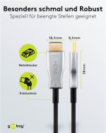 Goobay Optische hybride High Speed HDMI™-kabel met Ethernet (AOC) Hoge-snelheidskabel, 4K @ 60 Hz, voor lange transmissieafstanden, 30 m Goobay Optische hybride High Speed HDMI™-kabel met Ethernet (AOC) Hoge-snelheidskabel, 4K @ 60 Hz, voor lange transmissieafstanden, 30 m