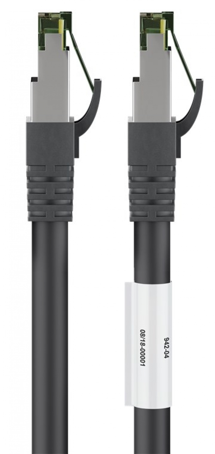 Goobay CAT 8.1 Patchkabel, S/FTP (PiMF), zwart 99,9% zuurstofvrije koperen geleider (OFC), AWG 24, halogeenvrije kabelmantel (LSZH), 2 m