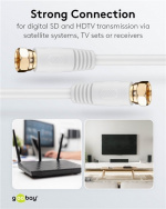 Goobay SAT-antennekabel (80 dB), dubbel afgeschermd F-stekker > F-stekker (volledig afgeschermd), 5 m