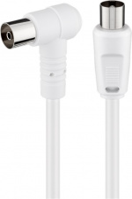 Goobay Schuine antennekabel (80 dB), dubbel afgeschermd coax-stekker > coax-contrastekker 90° (volledig afgeschermd), 2.5 m