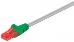 Goobay CAT 6 crossover patchkabel, U/UTP, grijs, groen met koper beklede aluminium geleider (CCA), 1 m