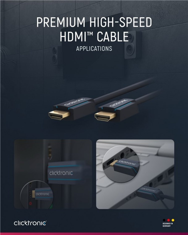 ClickTronic Premium High Speed HDMI™-kabel met Ethernet Premium kabel | 1x HDMI™ stekker 1x HDMI™ stekker | 5,0 m | UHD 4K @ 60 Hz ClickTronic Premium High Speed HDMI™-kabel met Ethernet Premium kabel | 1x HDMI™ stekker 1x HDMI™ stekker | 5,0 m | UHD 4K @ 60 Hz
