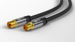 Goobay TV-antennekabel (135 dB), 4x afgeschermd verguld, coax-contrastekker > coax-stekker, 1 m