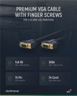 ClickTronic VGA-kabel Premiumkabel | 1x VGA-kontakt 1x VGA-kontakt | 2,0 m | SXGA @ 75 Hz