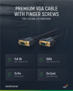 ClickTronic VGA-kabel Premiumkabel | 1x VGA-kontakt 1x VGA-kontakt | 5,0 m | SXGA @ 75 Hz