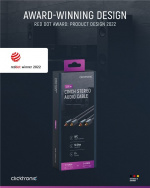 ClickTronic RCA-kabel, stereo Premiumkabel | 2x RCA plugg 2x RCA plugg | 1,0 m | OFC innerledare