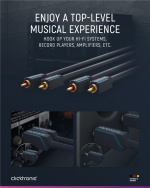 ClickTronic RCA-kabel, stereo Premiumkabel | 2x RCA plugg 2x RCA plugg | 5,0 m | OFC innerledare ClickTronic RCA-kabel, stereo Premiumkabel | 2x RCA plugg 2x RCA plugg | 5,0 m | OFC innerledare