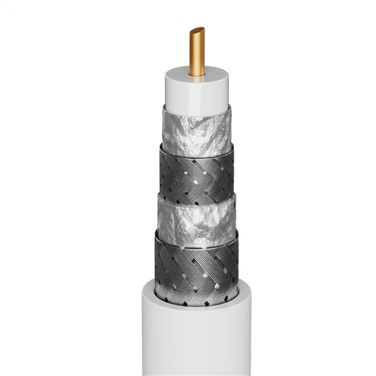 Goobay TV-antennekabel (135 dB), 4x afgeschermd verguld, coax-contrastekker 90° > coax-stekker 90°, 2 m