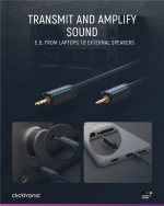 ClickTronic 3,5 mm AUX-kabel, stereo Premiumkabel | 1x 3,5 mm jackplugg 1x 3,5 mm jackplugg | 3,0 m | OFC innerledare ClickTronic 3,5 mm AUX-kabel, stereo Premiumkabel | 1x 3,5 mm jackplugg 1x 3,5 mm jackplugg | 3,0 m | OFC innerledare