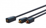 ClickTronic 3,5 mm AUX till RCA-adapterkabel, stereo Premium-kabel | 2x cinch-kontakt 1x 3,5 mm jackuttag | 0,1 m | OFC innerledare
