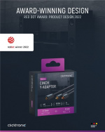 ClickTronic 3,5 mm AUX till RCA-adapterkabel, stereo Premium-kabel | 2x cinch-kontakt 1x 3,5 mm jackuttag | 0,1 m | OFC innerledare