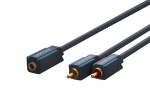 ClickTronic 3,5 mm AUX till RCA-adapterkabel, stereo Premium-kabel | 2x cinch-kontakt 1x 3,5 mm jackuttag | 0,1 m | OFC innerledare