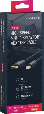 ClickTronic Adapterkabel för DisplayPort™ till mini DisplayPort™ premiumkabel | DisplayPort™-kontakt mini DisplayPort™-kontakt | 1,0 m | UHD 4K @ 60 Hz ClickTronic Adapterkabel för DisplayPort™ till mini DisplayPort™ premiumkabel | DisplayPort™-kontakt mini DisplayPort™-kontakt | 1,0 m | UHD 4K @ 60 Hz