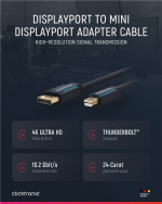 ClickTronic Adapterkabel för DisplayPort™ till mini DisplayPort™ premiumkabel | DisplayPort™-kontakt mini DisplayPort™-kontakt | 1,0 m | UHD 4K @ 60 Hz ClickTronic Adapterkabel för DisplayPort™ till mini DisplayPort™ premiumkabel | DisplayPort™-kontakt mini DisplayPort™-kontakt | 1,0 m | UHD 4K @ 60 Hz