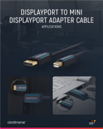 ClickTronic Adapterkabel för DisplayPort™ till mini DisplayPort™ premiumkabel | DisplayPort™-kontakt mini DisplayPort™-kontakt | 1,0 m | UHD 4K @ 60 Hz ClickTronic Adapterkabel för DisplayPort™ till mini DisplayPort™ premiumkabel | DisplayPort™-kontakt mini DisplayPort™-kontakt | 1,0 m | UHD 4K @ 60 Hz