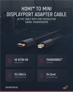 ClickTronic Actieve mini DisplayPort™ naar HDMI™-adapterkabel premium kabel | 1x mini DisplayPort™ stekker >> 1x HDMI™ stekker | 1,0 m | UHD 4K @ 30 Hz