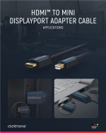 ClickTronic Actieve mini DisplayPort™ naar HDMI™-adapterkabel premium kabel | 1x mini DisplayPort™ stekker >> 1x HDMI™ stekker | 1,0 m | UHD 4K @ 30 Hz