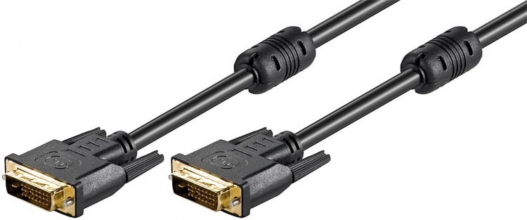 Goobay DVI-D Full HD kabel Dual Link, verguld DVI-D-stekker Dual-Link (24+1 pinnen) > DVI-D-stekker Dual-Link (24+1 pinnen), 5 m