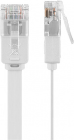 Goobay Platte CAT 6 netwerkkabel, U/UTP, wit koperen geleider (CU), 1 m