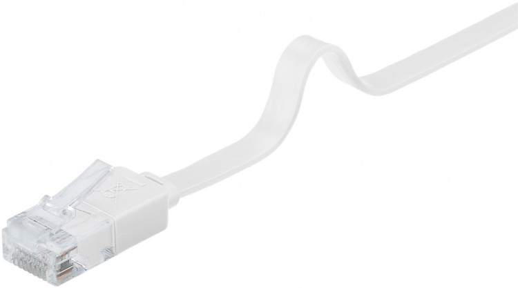 Goobay Platte CAT 6 netwerkkabel, U/UTP, wit koperen geleider (CU), 7 m