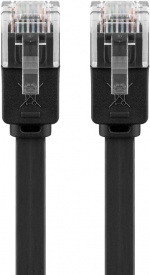 Goobay Platte CAT 6 netwerkkabel, U/UTP, zwart koperen geleider (CU), 3 m