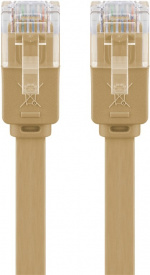 Goobay Platte CAT 6 netwerkkabel, U/UTP, lichtbruin koperen geleider (CU), 1 m