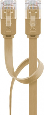 Goobay Platte CAT 6 netwerkkabel, U/UTP, lichtbruin koperen geleider (CU), 1.5 m