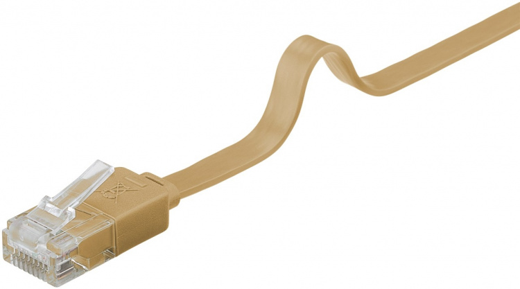 Goobay Platte CAT 6 netwerkkabel, U/UTP, lichtbruin koperen geleider (CU), 15 m Goobay Platte CAT 6 netwerkkabel, U/UTP, lichtbruin koperen geleider (CU), 15 m