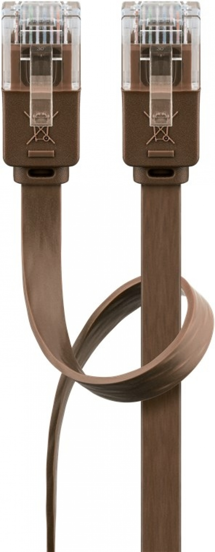 Goobay Platte CAT 6 netwerkkabel, U/UTP, donkerbruin koperen geleider (CU), 1.5 m Goobay Platte CAT 6 netwerkkabel, U/UTP, donkerbruin koperen geleider (CU), 1.5 m